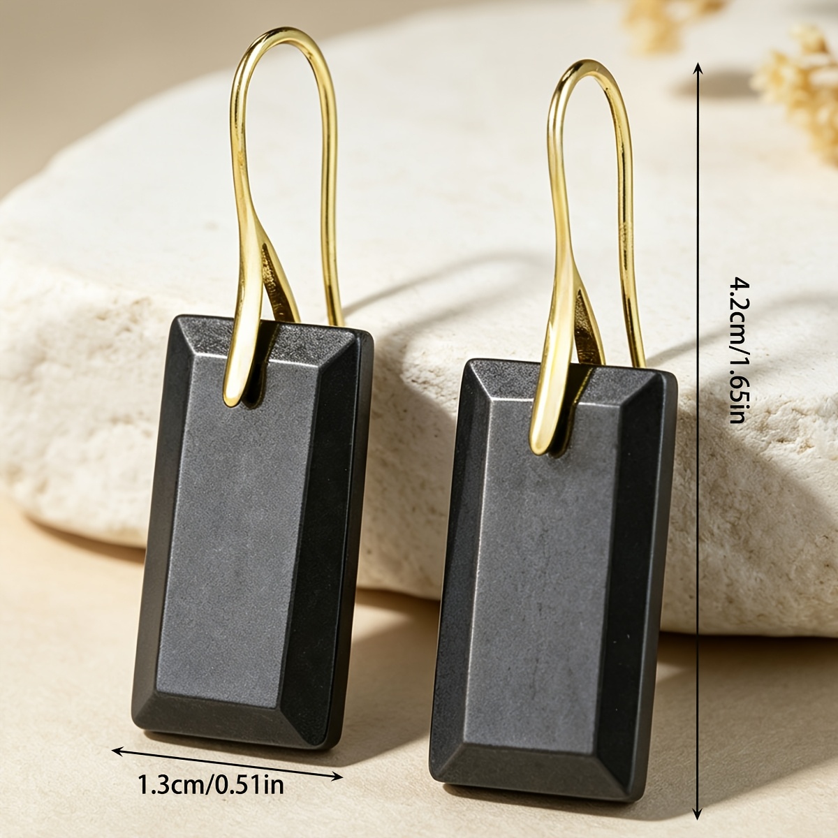 Gothic Black Hematite Earrings, Handmade Bohemian Style